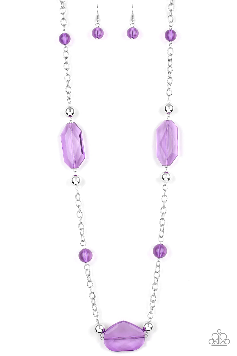 Paparazzi Necklace ~ Crystal Charm - Purple