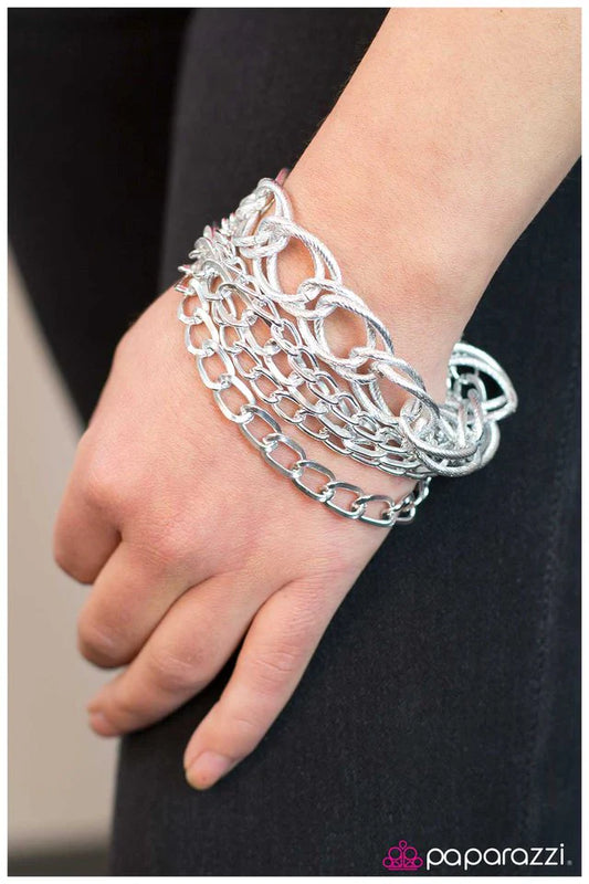 Pulsera Paparazzi ~ The Chain Gang - Plata