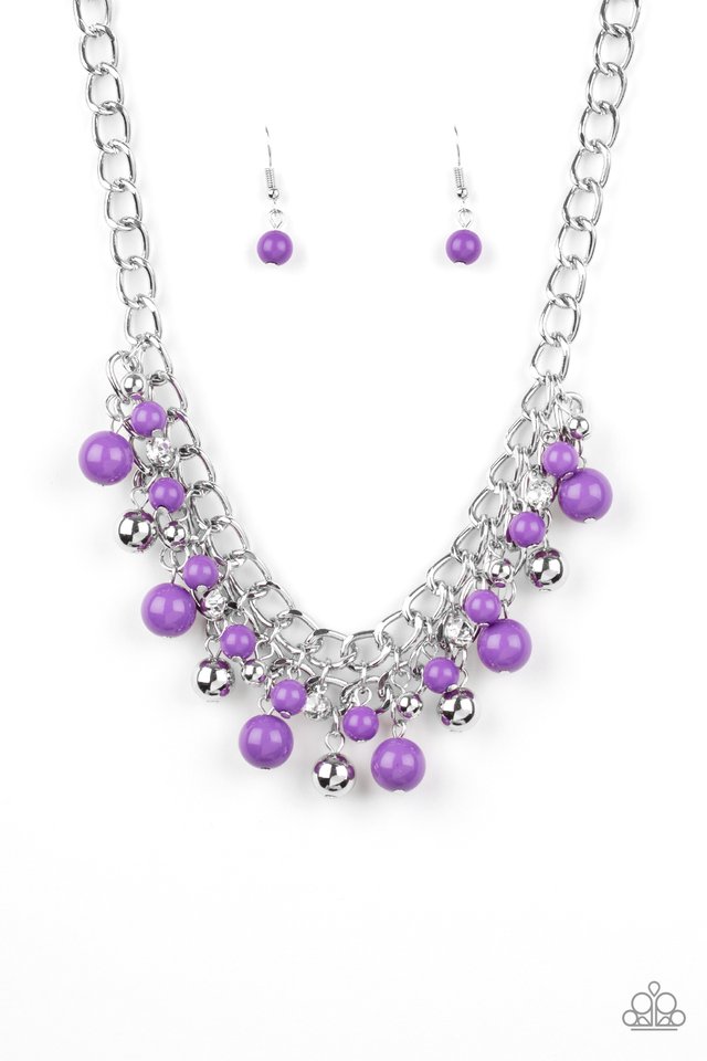 Green & Purple Beads Necklace - Fashionvalley
