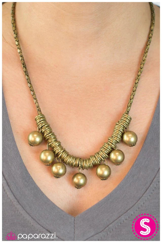 Paparazzi Necklace ~ Lucky Strike - Brass