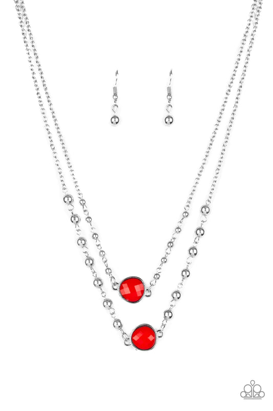 Paparazzi Necklace ~ Colorfully Charming - Red