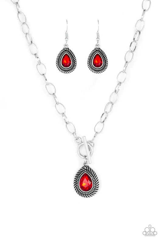 Paparazzi Necklace ~ Sheen Queen - Red