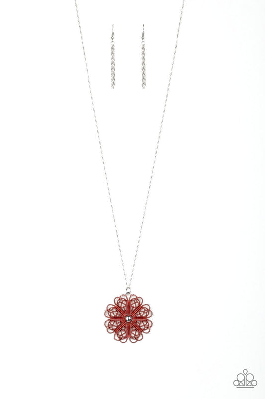 Paparazzi Necklace ~ Spin Your PINWHEELS - Red