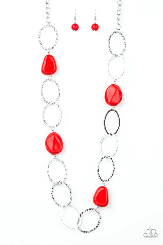 Paparazzi Necklace ~ Modern Day Malibu - Red