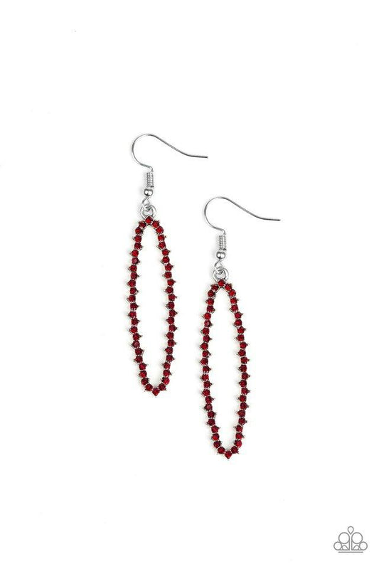 Paparazzi Earring ~ A Little GLOW-mance - Red