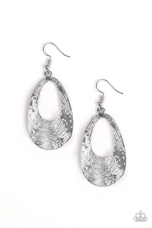 Paparazzi Earring ~ Mean Sheen - Silver