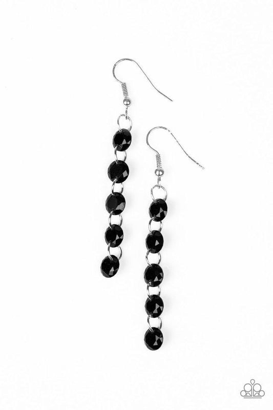 Paparazzi Earring ~ Trickle-Down Effect - Black