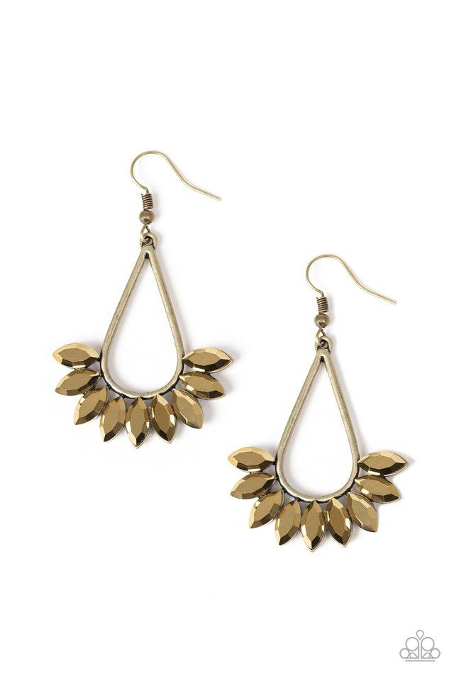 Paparazzi Earring ~ Be On Guard - Brass