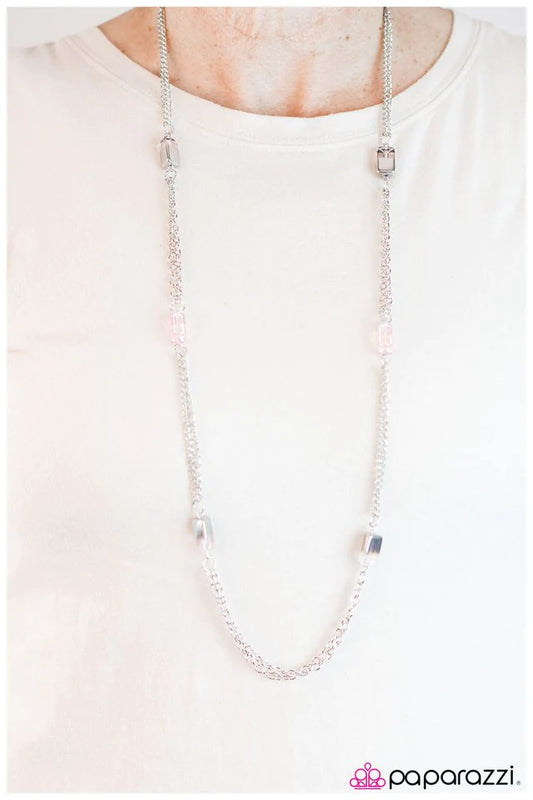 Paparazzi Necklace ~ Midnight Mirage - Pink