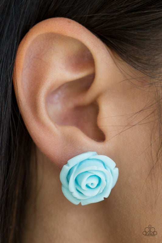 Paparazzi Earring ~ Rose Roulette - Blue