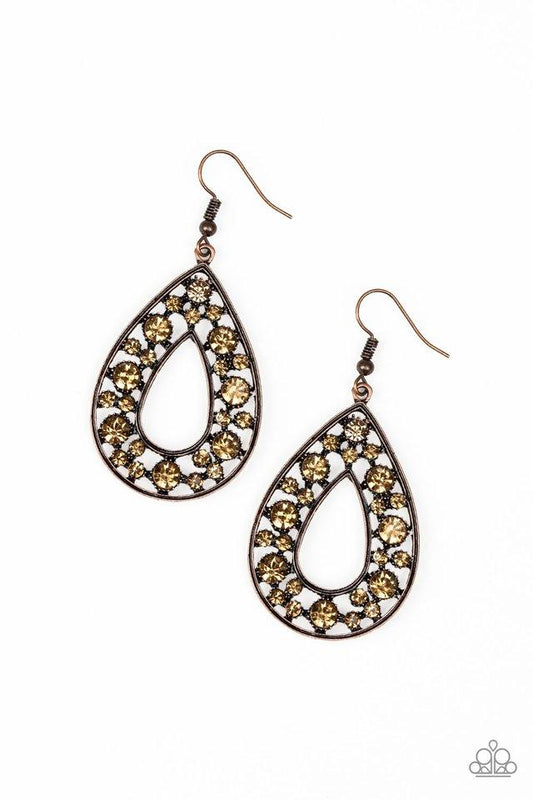 Paparazzi Earring ~ Midnight Magic - Copper