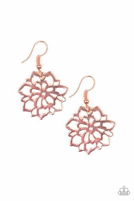 Paparazzi Earring ~ Darling Dahlia - Copper