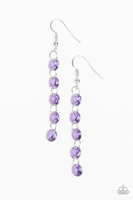 Paparazzi Earring ~ Trickle-Down Effect - Purple