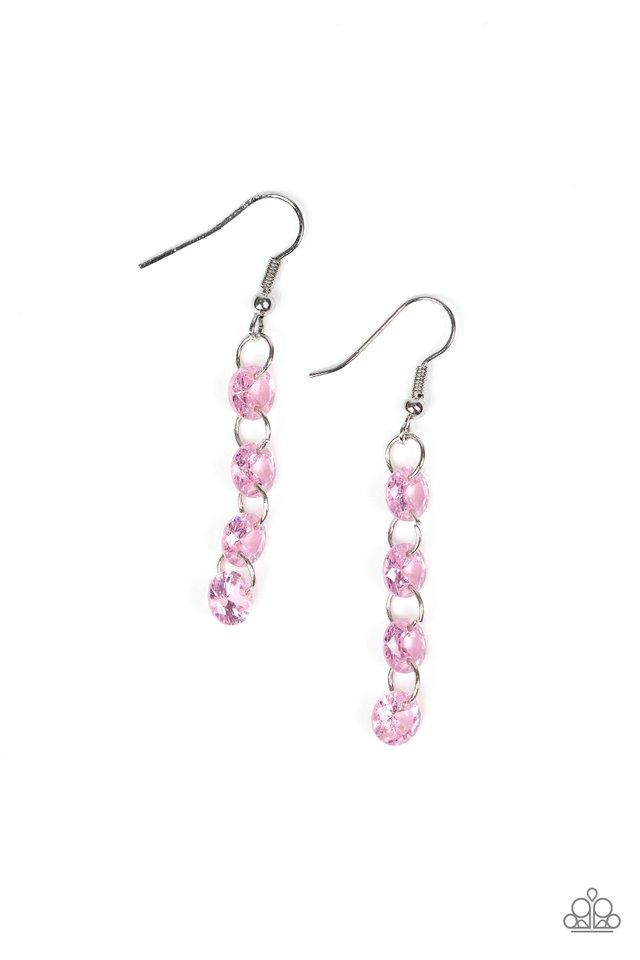 Paparazzi Earring ~ Trickle-Down Effect - Pink