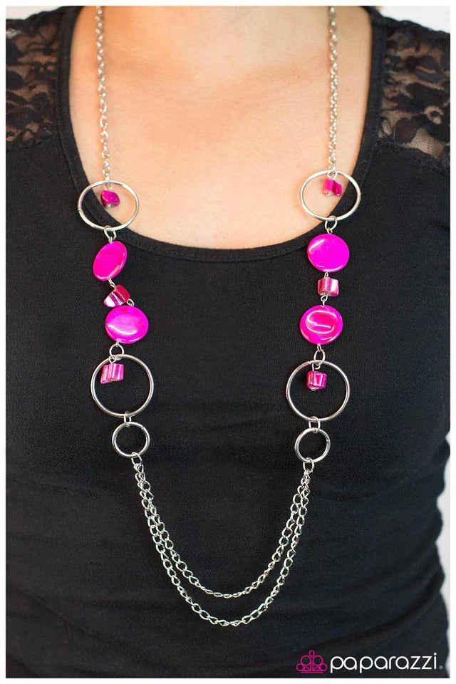 Paparazzi Necklace ~ Chalk It Up - Pink