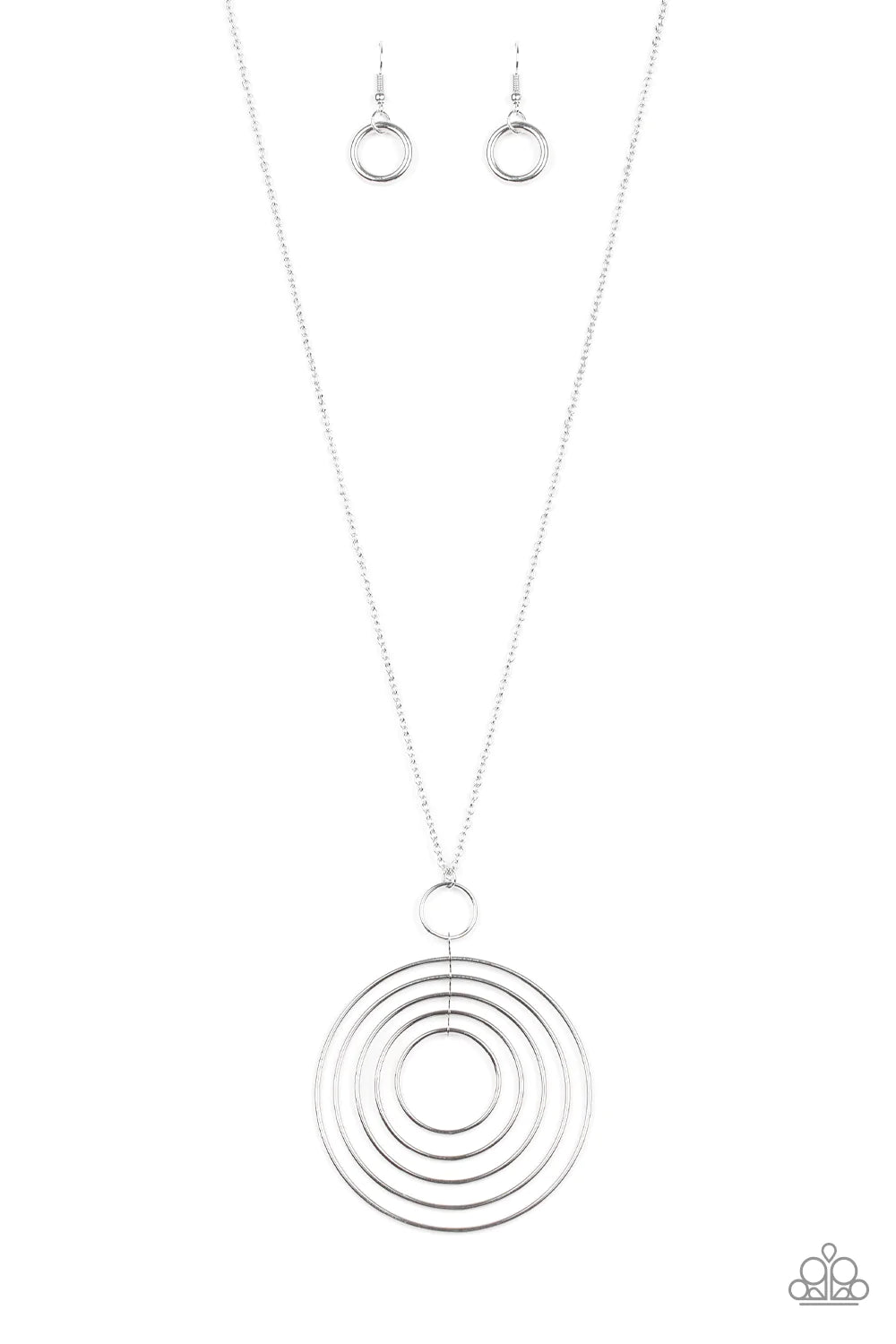 Paparazzi Necklace ~ Running Circles In My Mind - Silver