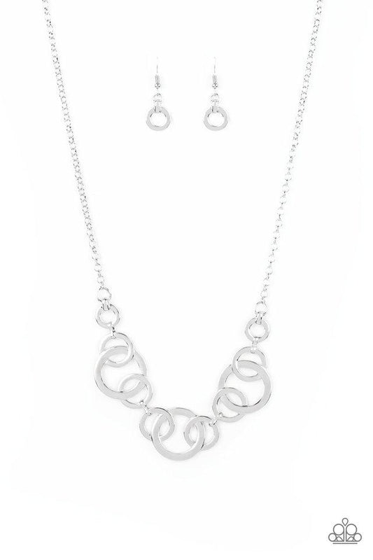 Paparazzi Necklace ~  Going In Circles - Silver