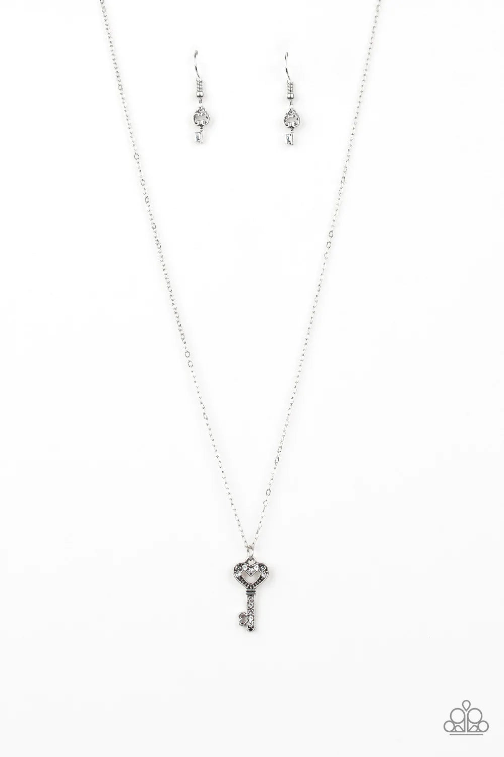 Paparazzi Necklace ~ Lock Up Your Valuables - White