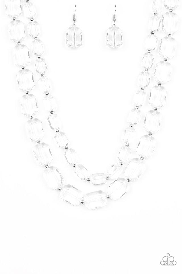 Paparazzi Necklace ~ Ice Bank - White