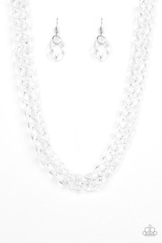 Paparazzi Necklace ~ Put It On Ice - White