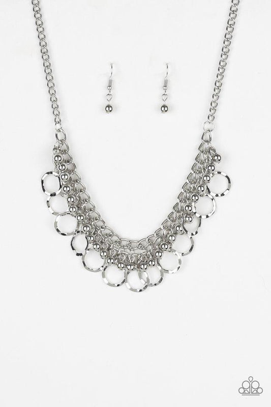 Paparazzi Necklace ~ Ring Leader Radiance - Silver