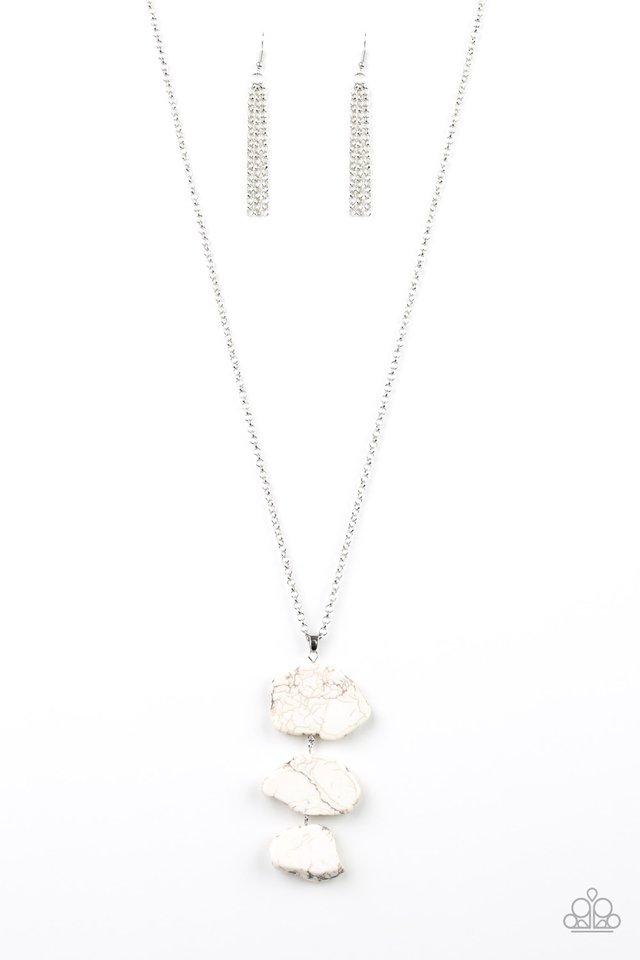 Paparazzi Necklace ~ On The ROAM Again - White