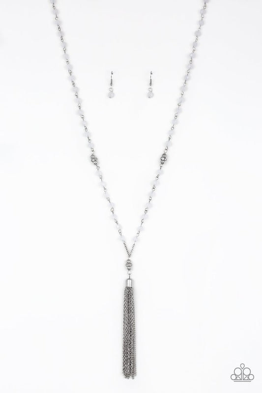 Tassel Takeover - White - Paparazzi Necklace Image