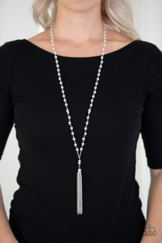 Tassel Takeover - White - Paparazzi Necklace Image