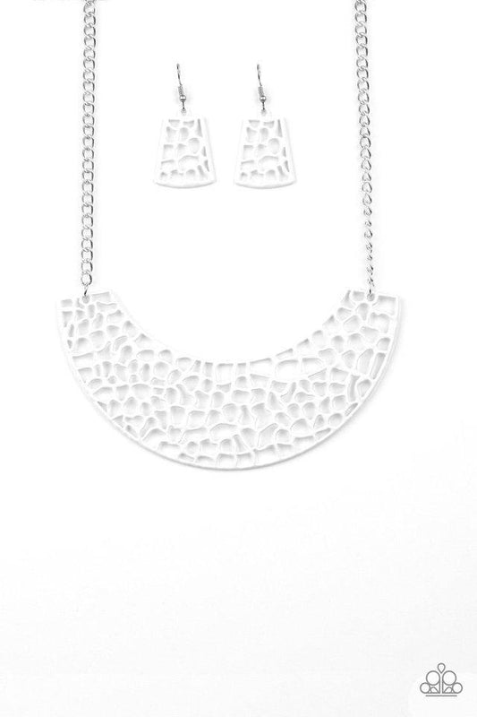 Paparazzi Necklace ~ Powerful Prowl - White