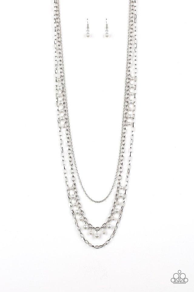 Collar Paparazzi ~ Pearl Pageant - Blanco