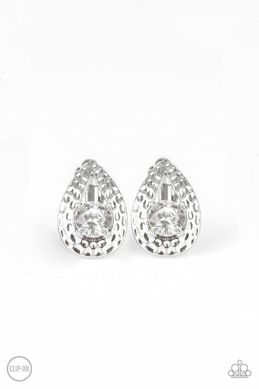 Paparazzi Earring ~ Elite Edge - White