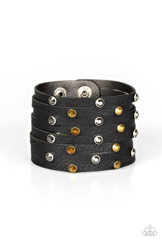 Pulsera Paparazzi ~ Go-Getter Glamorous - Negro