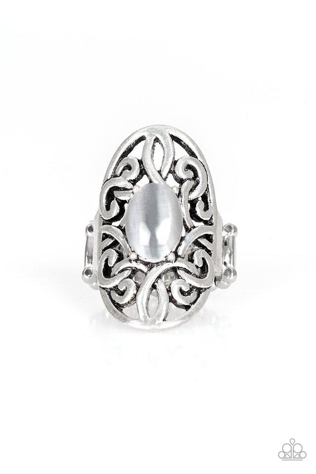 Anillo Paparazzi ~ GLEAM Grande - Plata