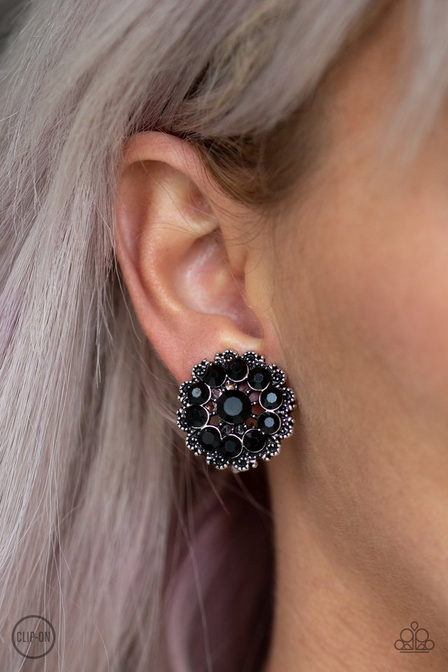 Business Bedazzle - Black - Paparazzi Earring Image