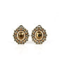 Flowering Dazzle - Brass - Paparazzi Earring Image