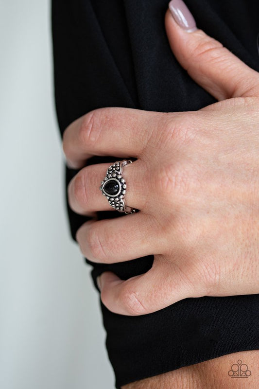 Pep Talk - Black - Paparazzi Ring Image