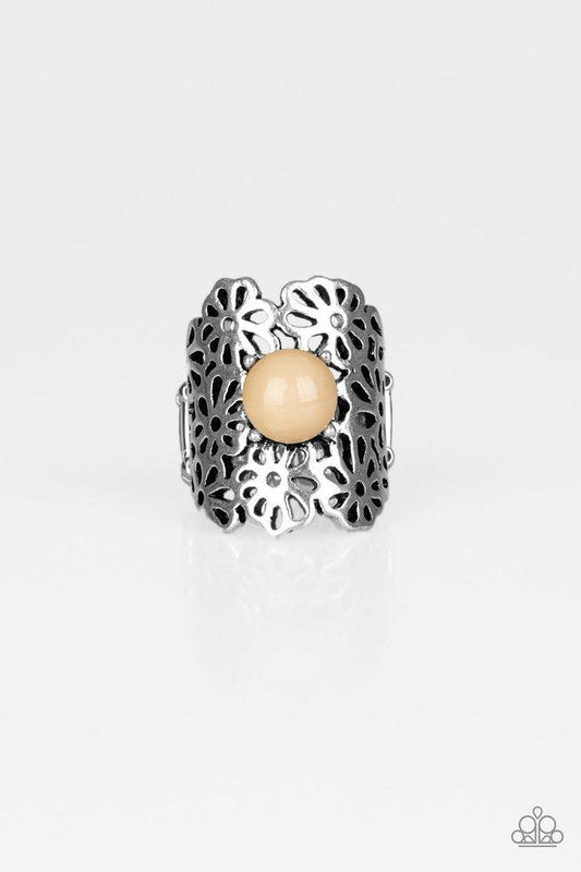 Paparazzi Ring ~ Flower Shower - Brown