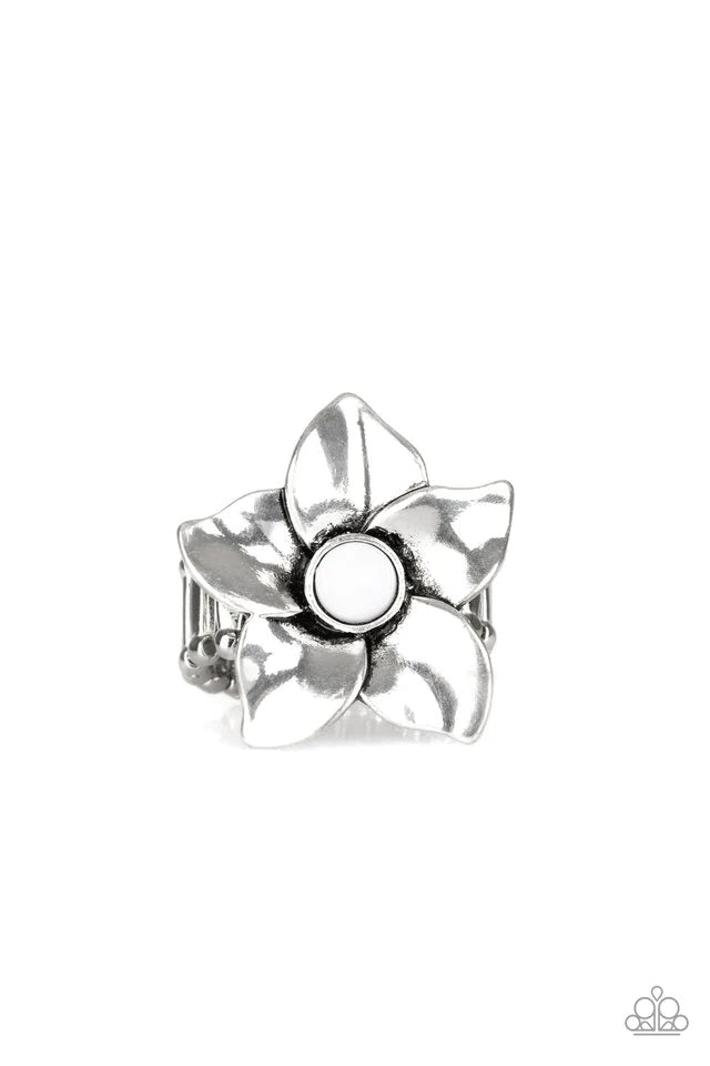 Paparazzi Ring ~ Ask For Flowers - White