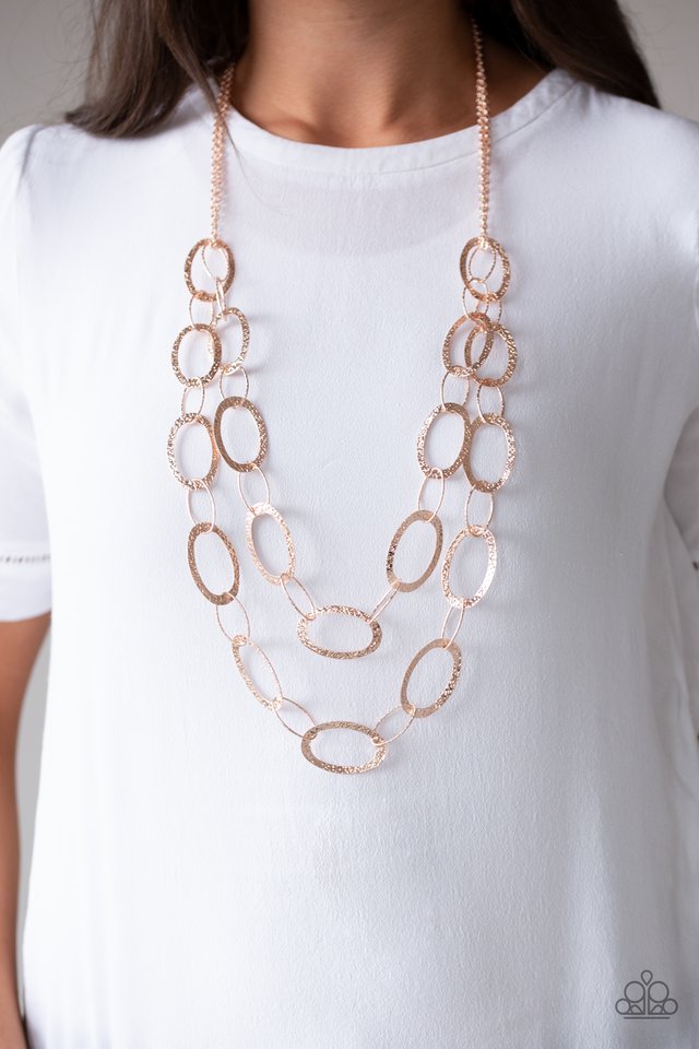 Glimmer Goals - Rose Gold - Paparazzi Necklace Image
