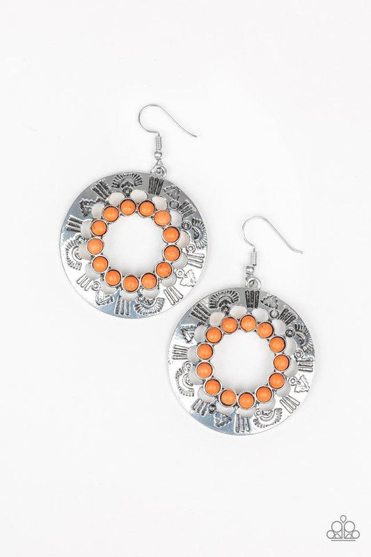 Paparazzi Earring ~ Organically Omega - Orange