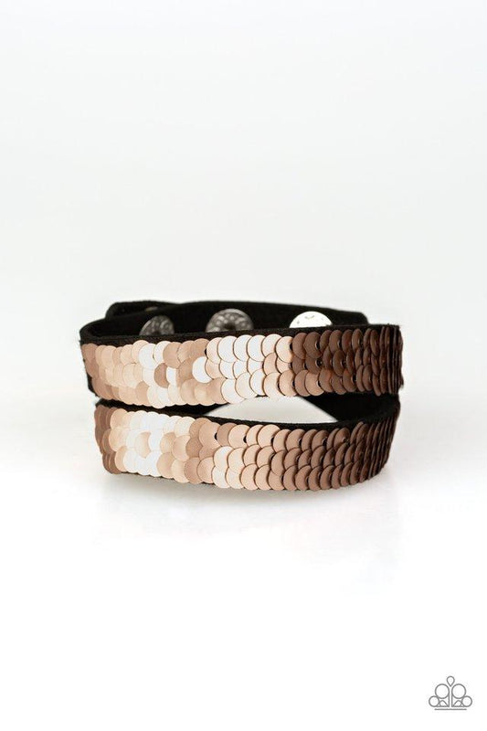 Paparazzi Bracelet ~ Under The SEQUINS - Rose Gold