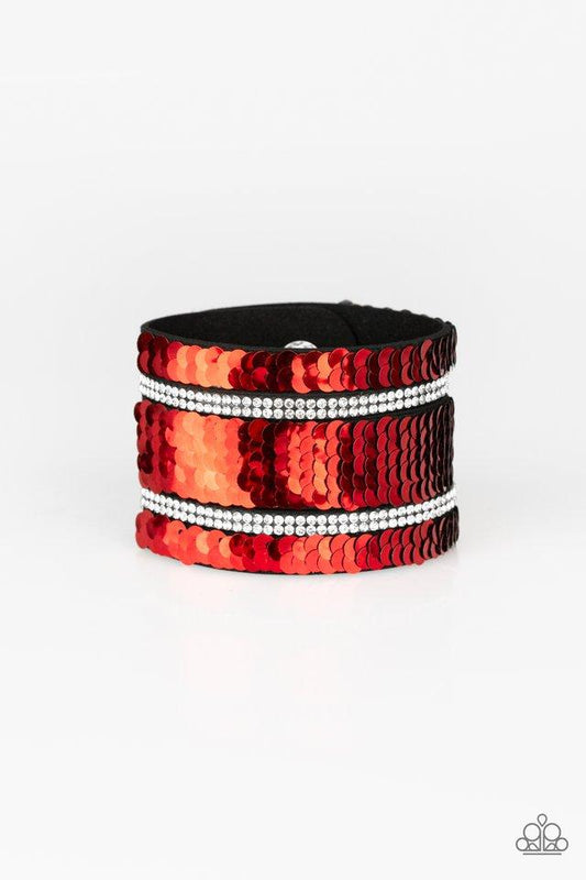 Pulsera Paparazzi ~ Servicio MERMAID - Rojo