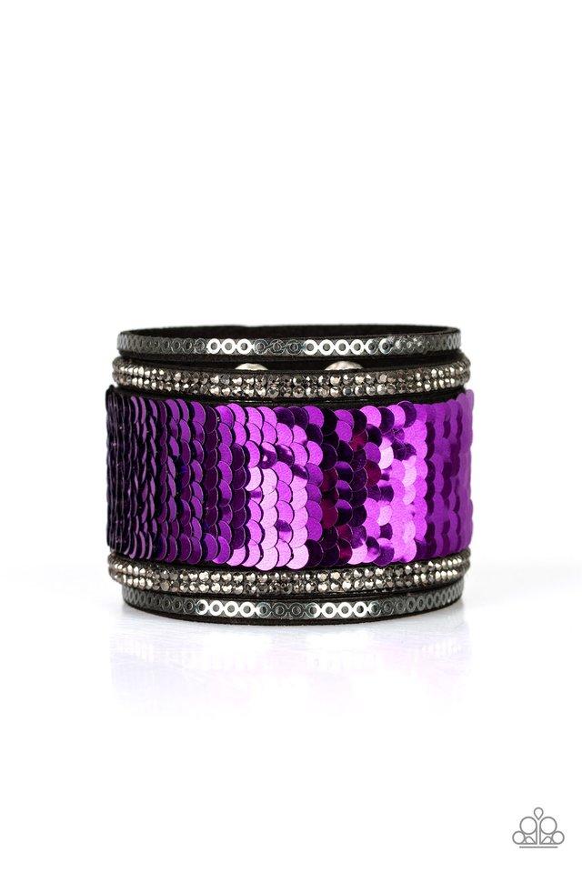 Pulsera Paparazzi ~ Cara o cola de sirena - Púrpura