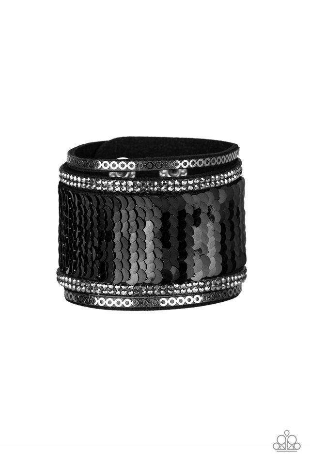 Pulsera Paparazzi ~ Cara o cola de sirena - Negro