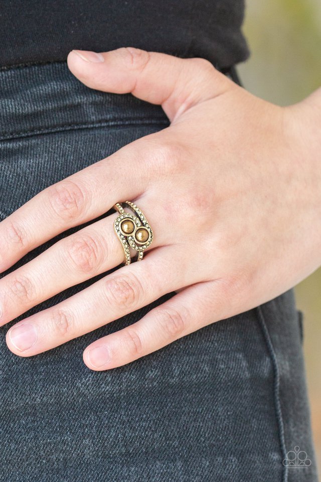 Collect Up Front - Brass - Paparazzi Ring Image