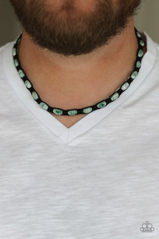 Slip and ROCKSLIDE - Green - Paparazzi Necklace Image