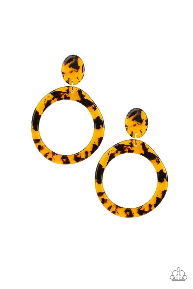 Paparazzi Earring ~ Fish Out Of Water - Yellow