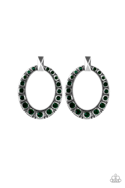 Paparazzi Earring ~ All For GLOW - Green