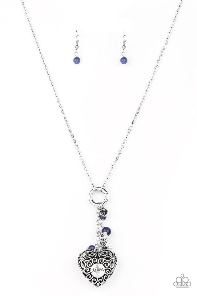 Paparazzi Necklace ~ Mom Hustle - Blue