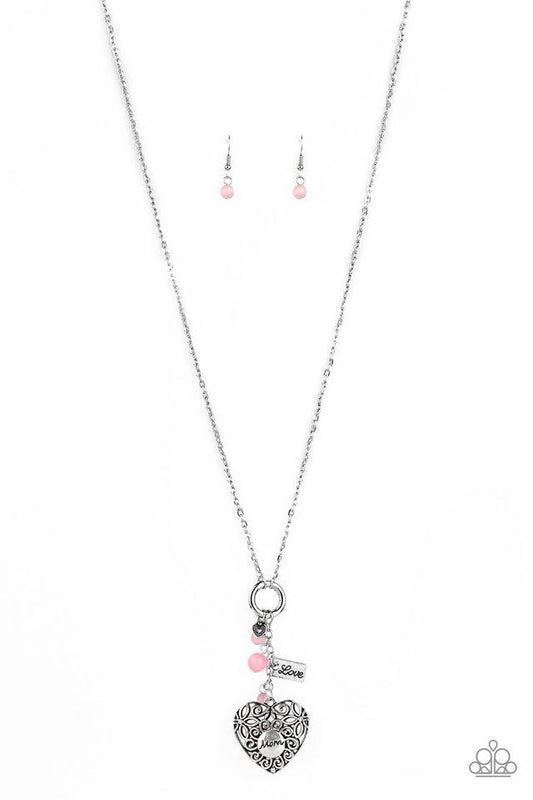 Paparazzi Necklace ~ Mom Hustle - Pink